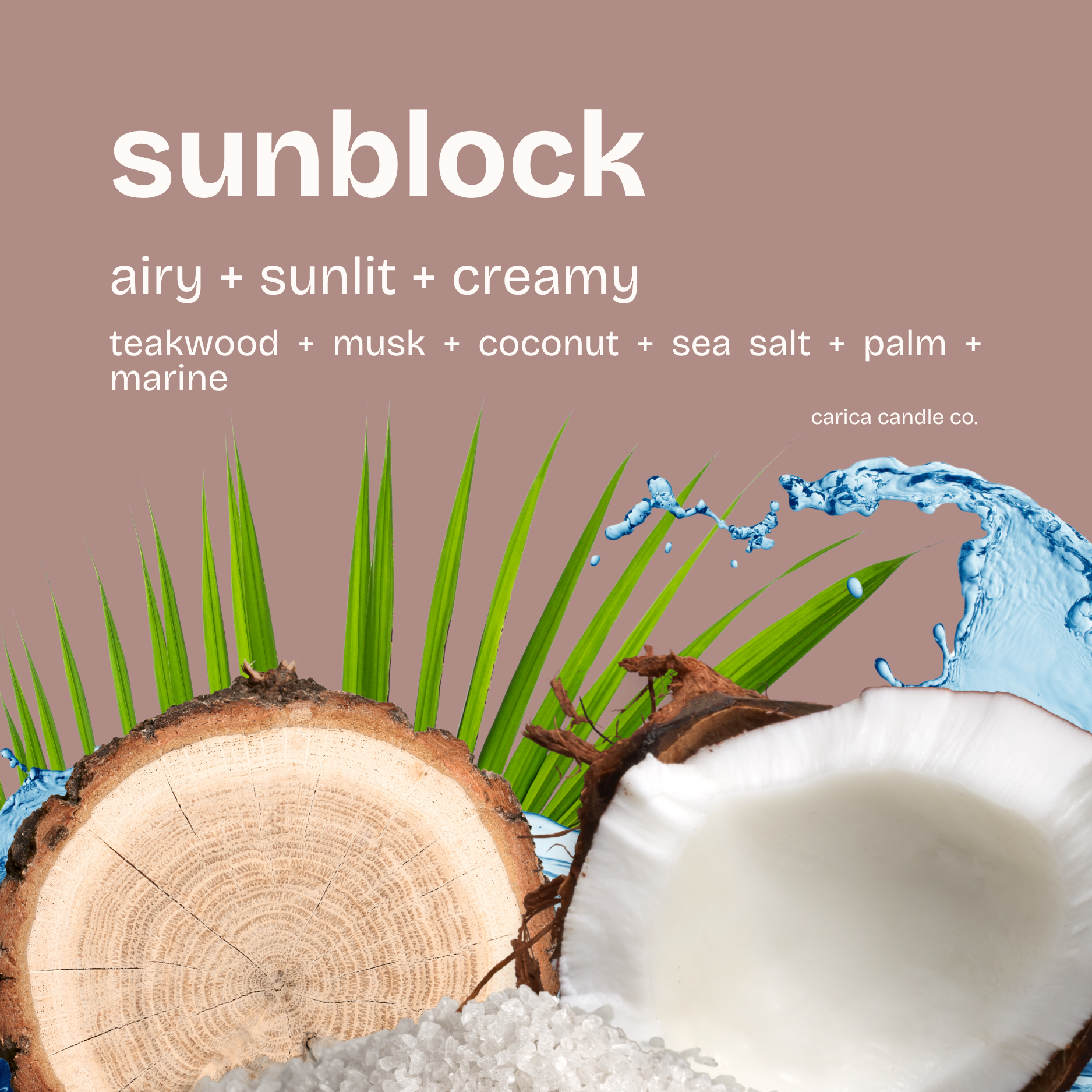 sunblock soy wax candle
