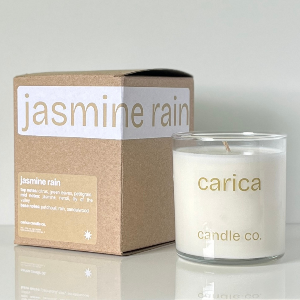 jasmine rain soy wax candle