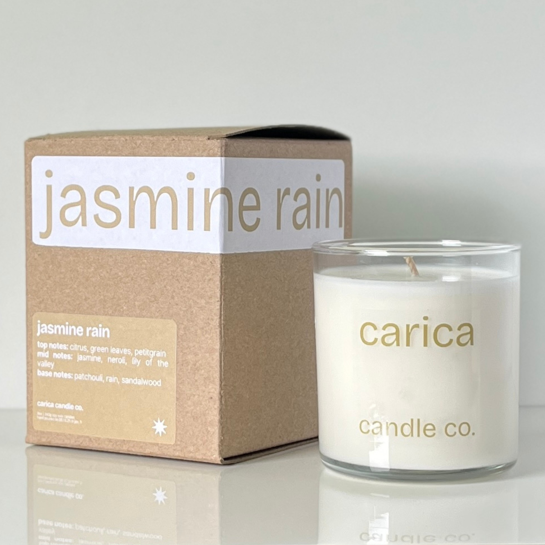 jasmine rain soy wax candle
