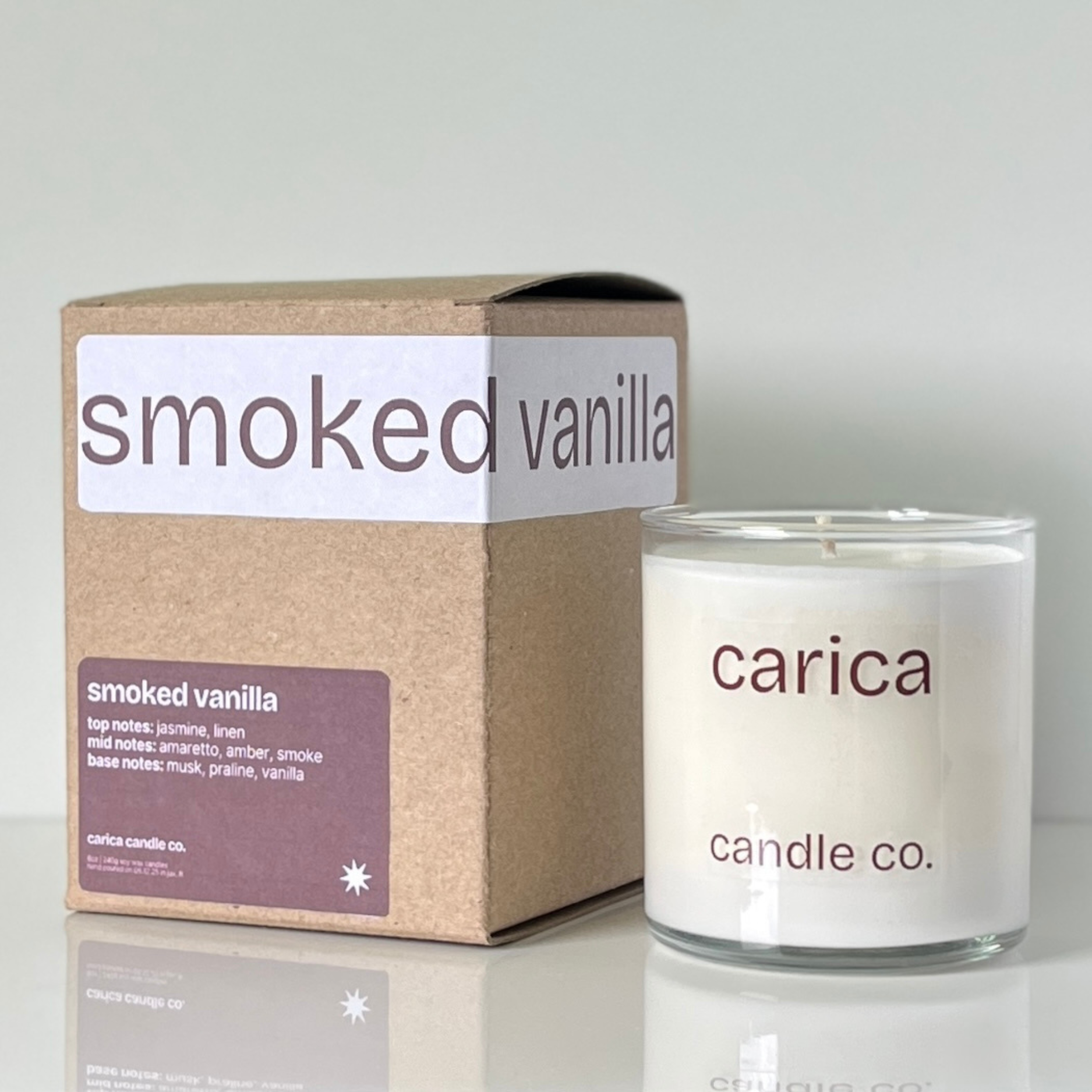 smoked vanilla soy wax candle