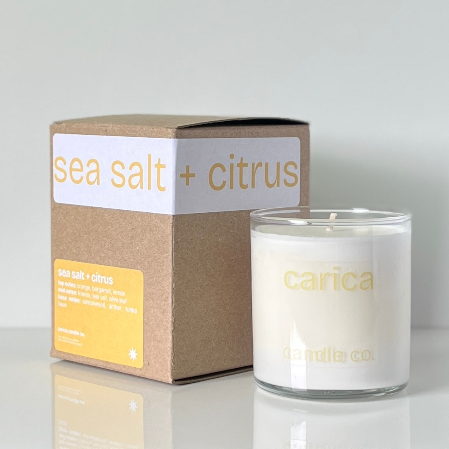 sea salt + citrus soy wax candle
