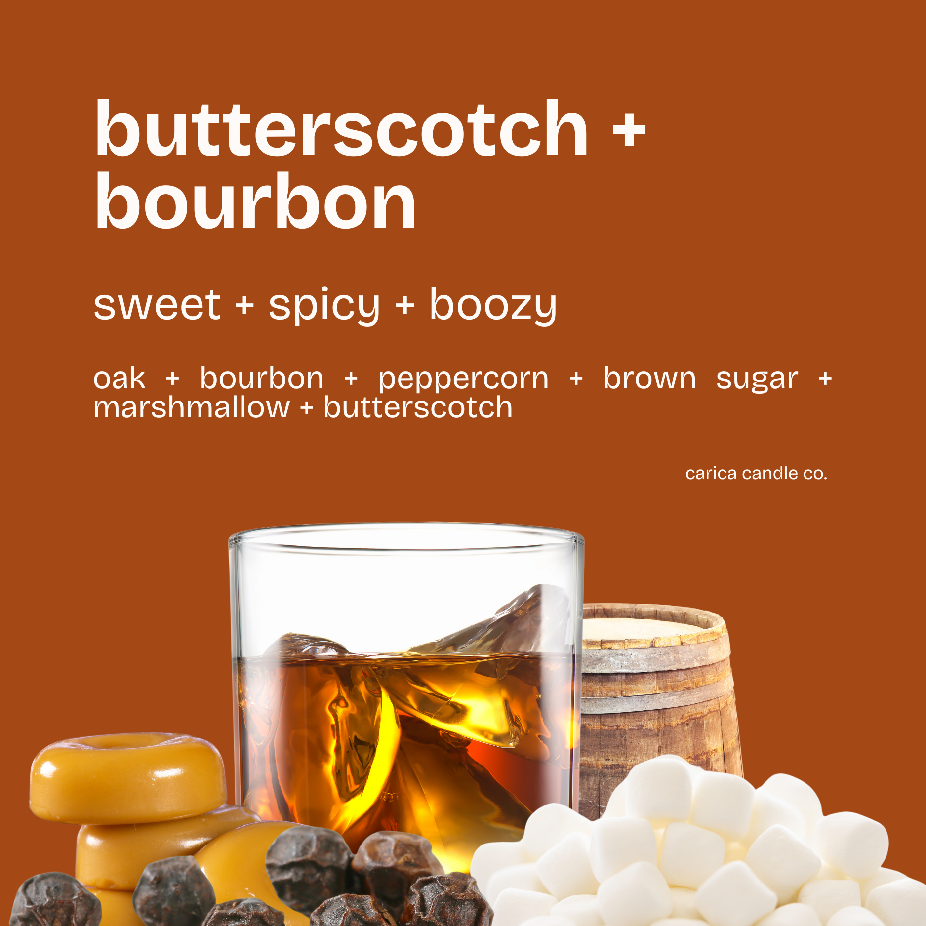 butterscotch + bourbon soy wax candle