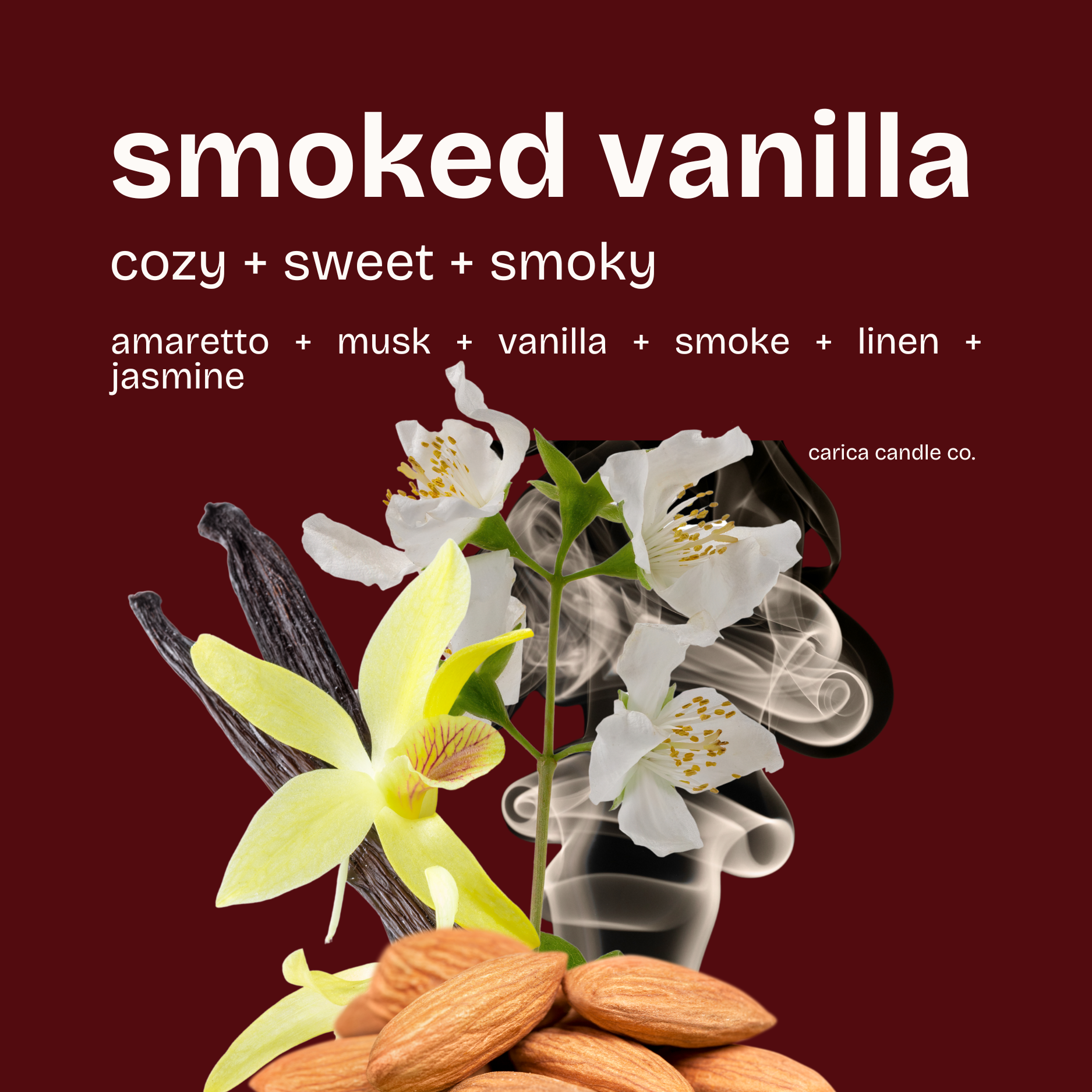smoked vanilla soy wax candle